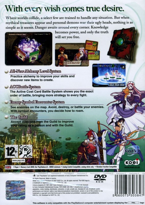 Back Cover for Atelier Iris 3: Grand Phantasm (PlayStation 2)