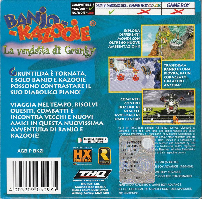Banjo-Kazooie : La Vendetta di Grunty [Italy] - Nintendo Gameboy