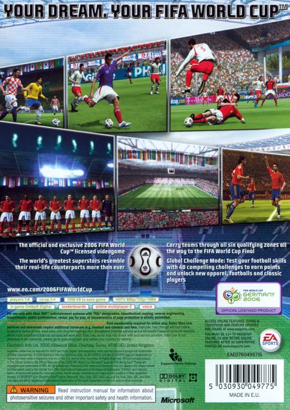 Back Cover for FIFA World Cup: Germany 2006 (Xbox 360)