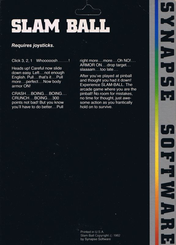 Back Cover for Slamball (Commodore 64)