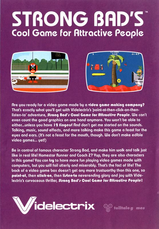 Other for Strong Bad's Cool Game for Attractive People (Windows): Alternate Cover - Back