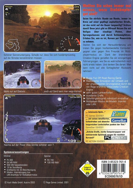 Back Cover for Off-Road Redneck Racing (Windows) (Re-Release)