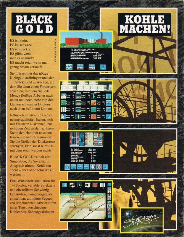 Back Cover for Black Gold (Amiga)