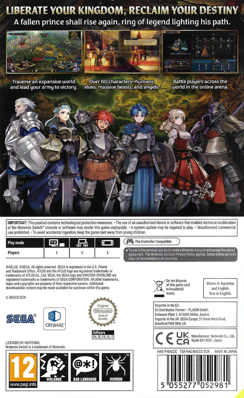 Unicorn Overlord cover or packaging material - MobyGames