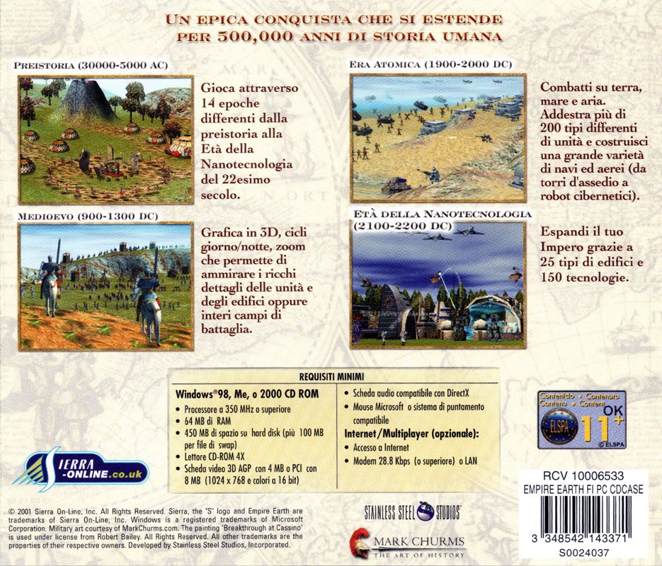 Other for Empire Earth (Windows): Jewel Case - Back