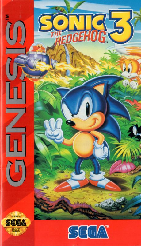 Manual for Sonic the Hedgehog 3 (Genesis): Front