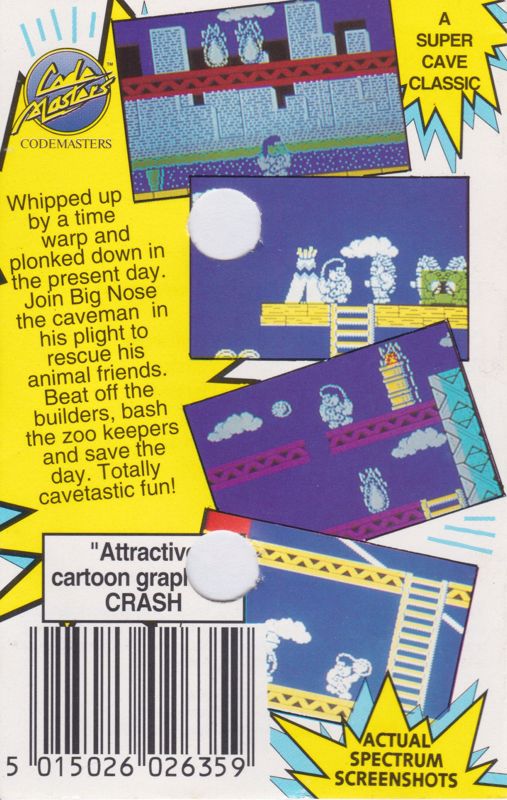 Back Cover for Big Nose's American Adventure (ZX Spectrum)