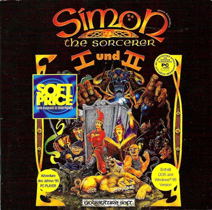 Front Cover for Simon the Sorcerer I & II (DOS) (Soft Price release): Jewel Case / Manual - Front