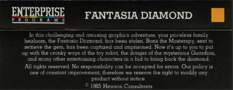 Back Cover for Fantasia Diamond (Enterprise)