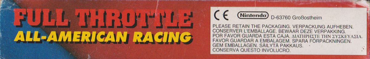 Spine/Sides for Full Throttle: All-American Racing (SNES): Bottom