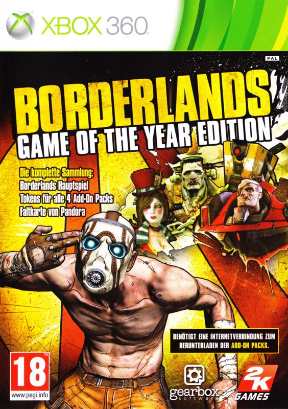 Front Cover for Borderlands: Game of the Year Edition (Xbox 360)