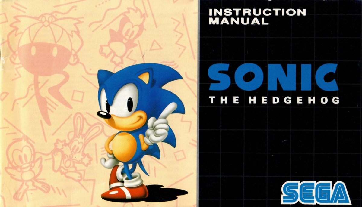 Manual for Sonic the Hedgehog (Genesis): Front