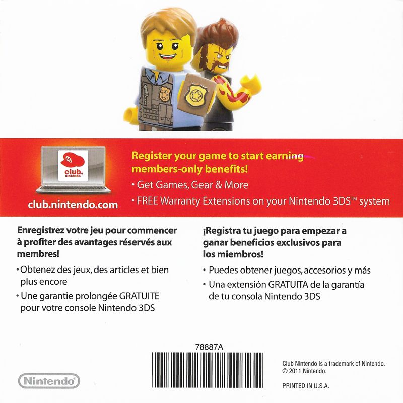 Other for LEGO City Undercover: The Chase Begins (Nintendo 3DS): Club Nintendo Flyer - Back