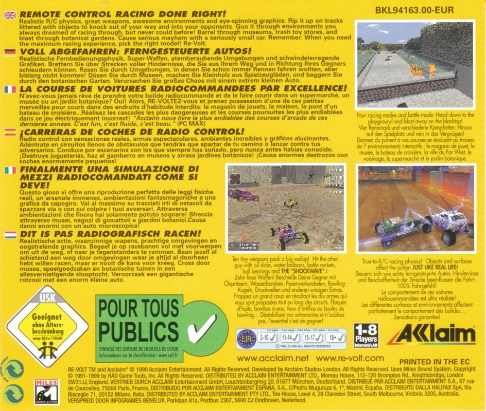 Other for Re-Volt (Windows): Jewel Case - Back