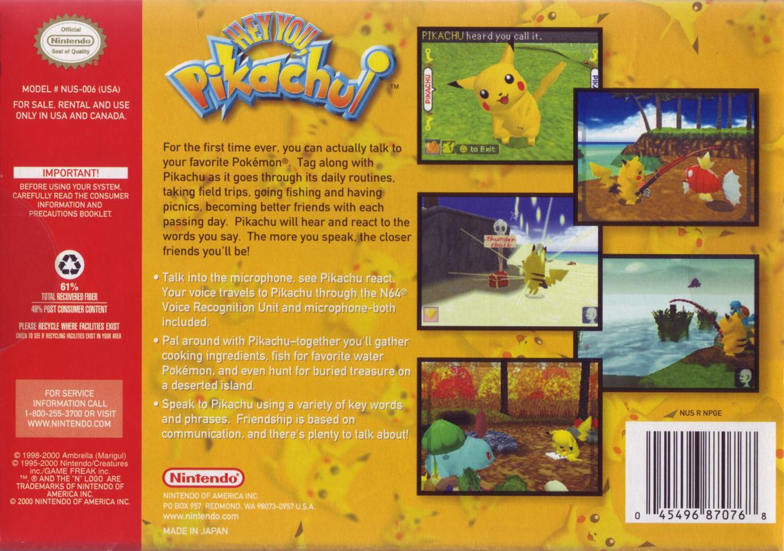 Pokémon Yellow Version: Special Pikachu Edition cover or packaging material  - MobyGames