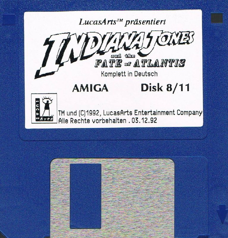 Media for Indiana Jones and the Fate of Atlantis (Amiga): Disk 8