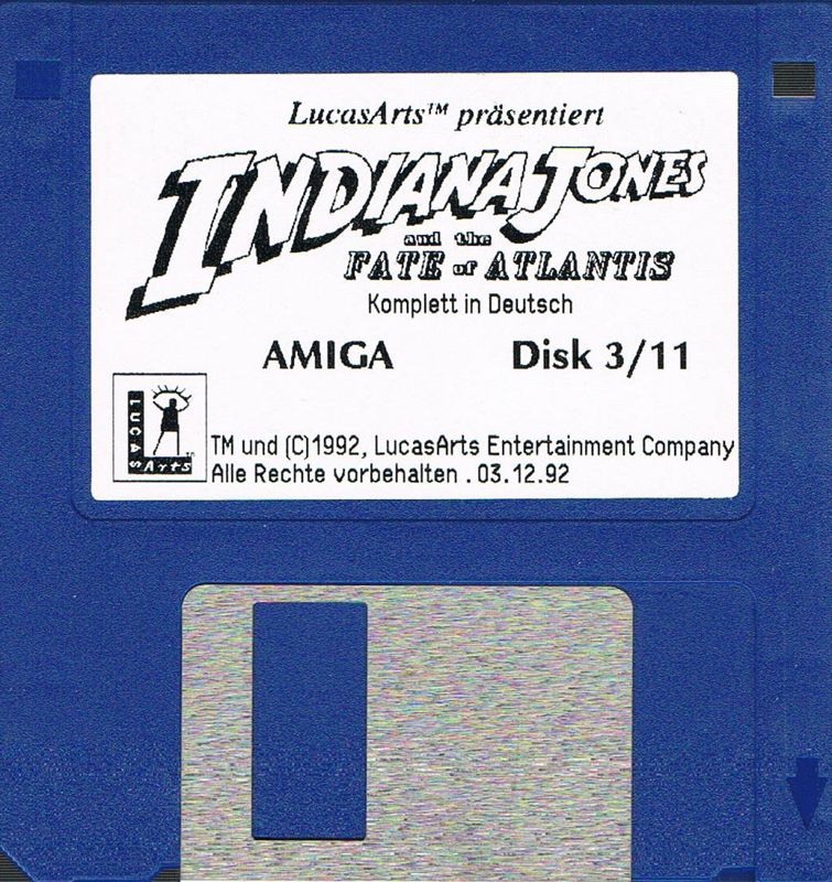 Media for Indiana Jones and the Fate of Atlantis (Amiga): Disk 3