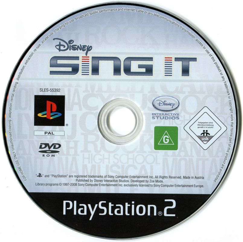 Media for Disney Sing It (PlayStation 2)