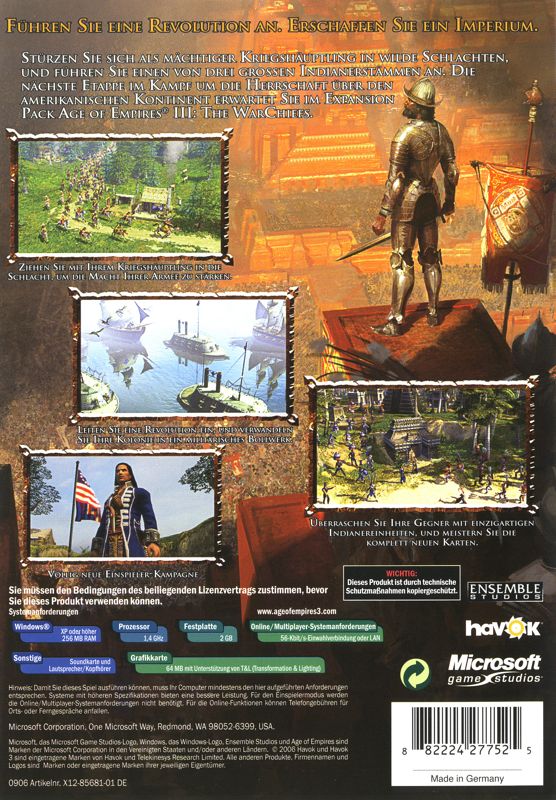 Back Cover for Age of Empires III: The WarChiefs (Windows)