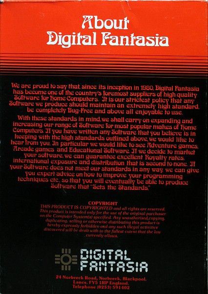 Back Cover for Perseus & Andromeda (BBC Micro)