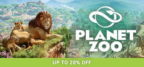 Front Cover for Planet Zoo (Windows) (Steam release): December 2019, "Up to 20% Off", green version