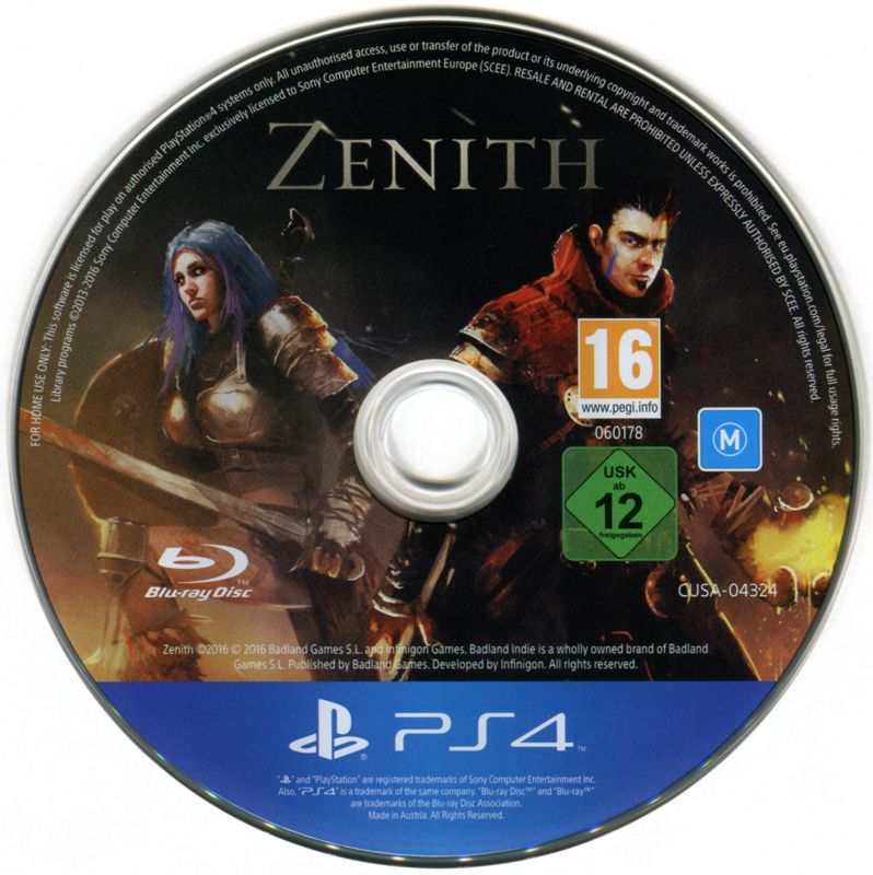 Media for Zenith (PlayStation 4)