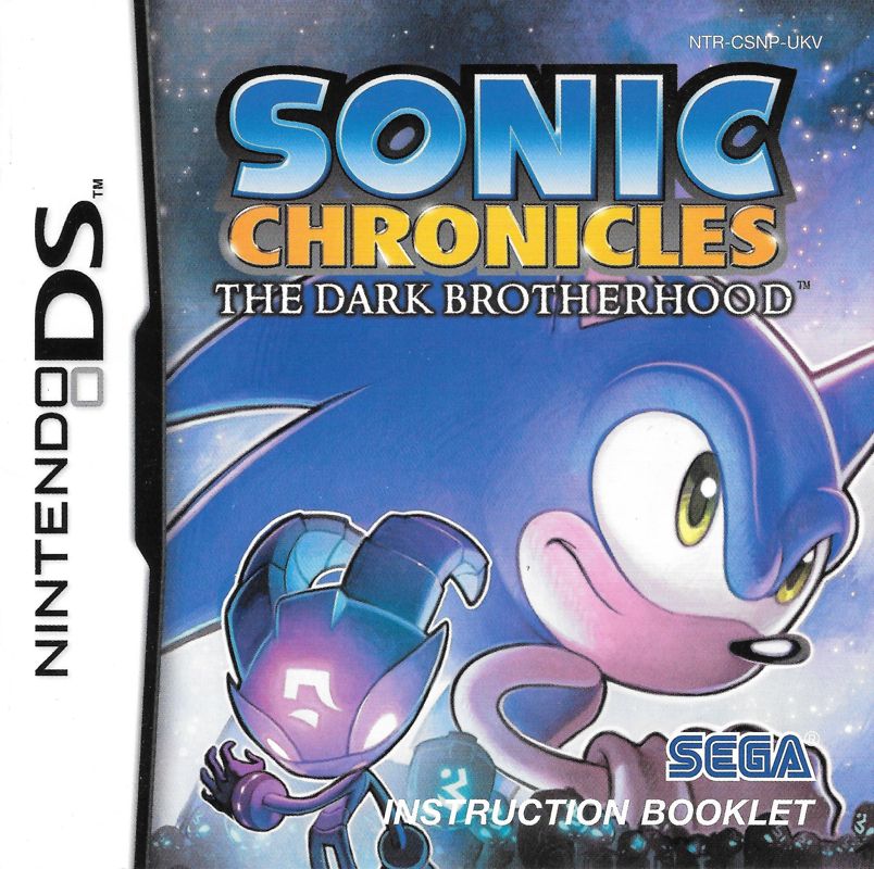 Manual for Sonic Chronicles: The Dark Brotherhood (Nintendo DS): Front