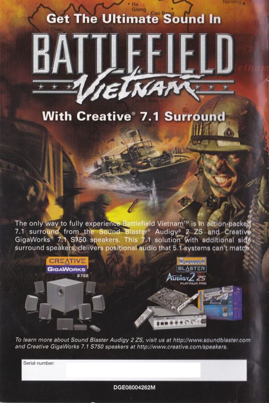 Manual for Battlefield: Vietnam (Windows): Back