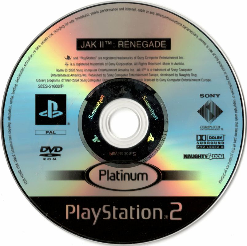 Media for Jak II (PlayStation 2) (Platinum release)