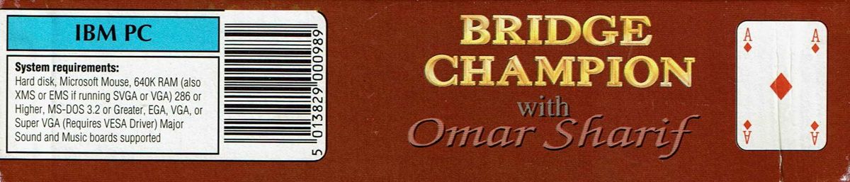 Spine/Sides for Bridge Champion with Omar Sharif (DOS): Bottom