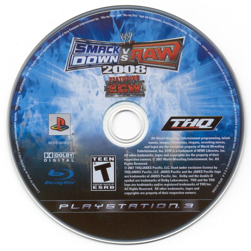 Media for WWE Smackdown vs. Raw 2008 (PlayStation 3)