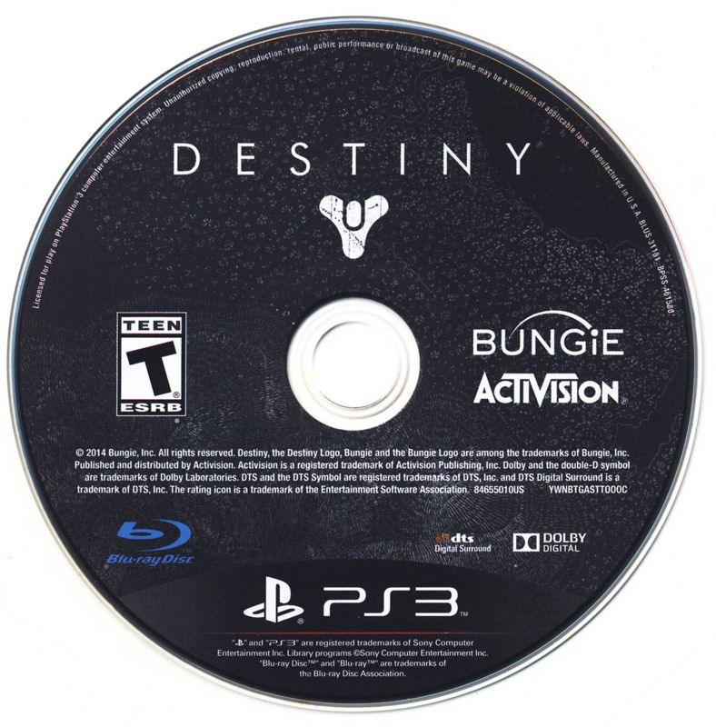 Media for Destiny (PlayStation 3)