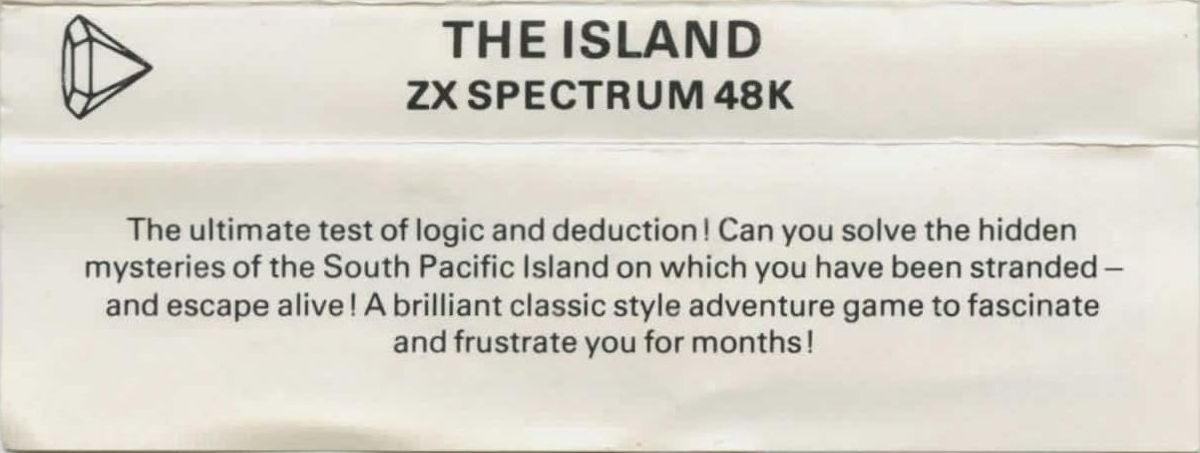 Back Cover for The Island (ZX Spectrum)