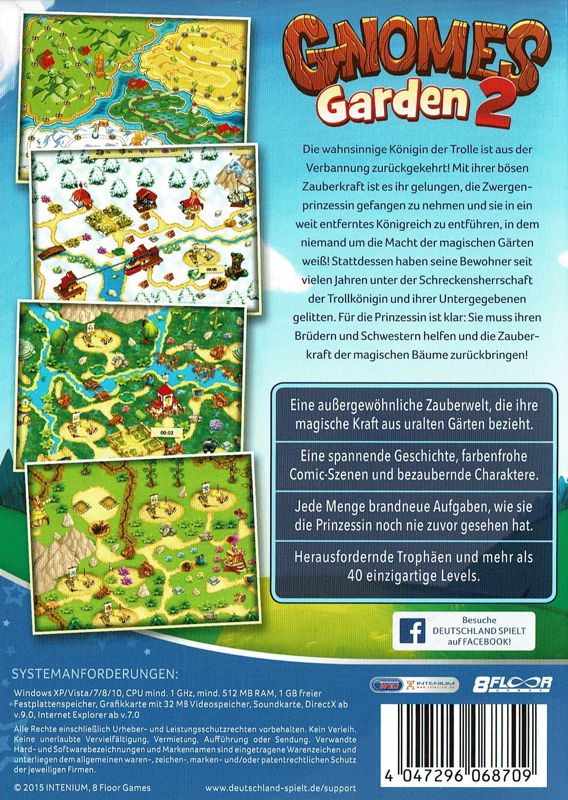 Back Cover for Gnomes Garden 2 (Windows) (Deutschland Spielt release)