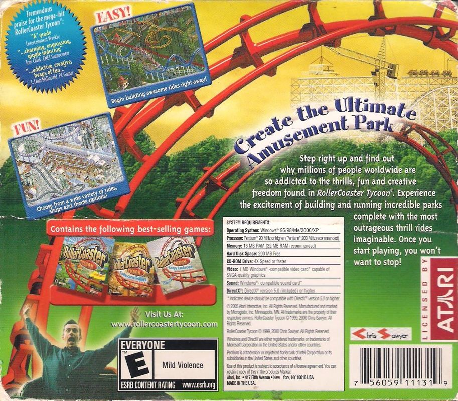 RollerCoaster Tycoon Gold Edition cover or packaging material MobyGames