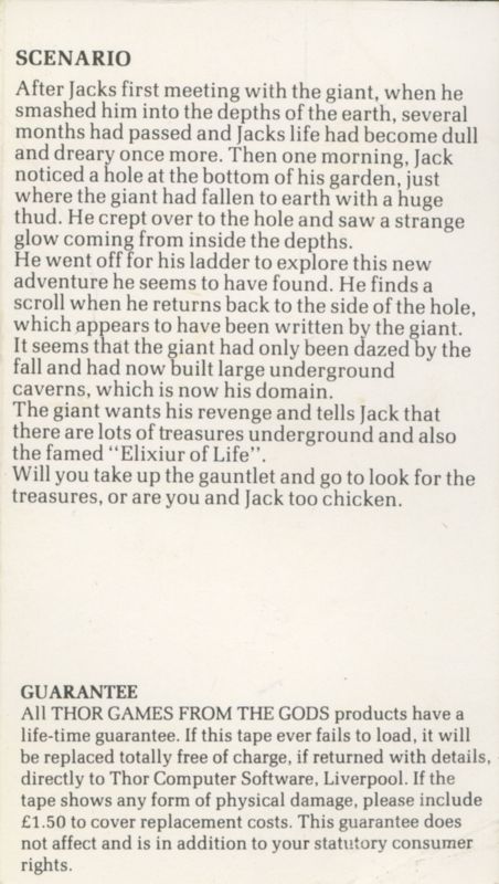 Inside Cover for Giant's Revenge (ZX Spectrum)