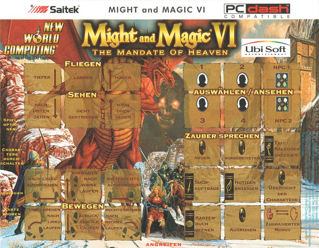 Extras for Might and Magic VI: The Mandate of Heaven (Windows): PC Dash card - Front