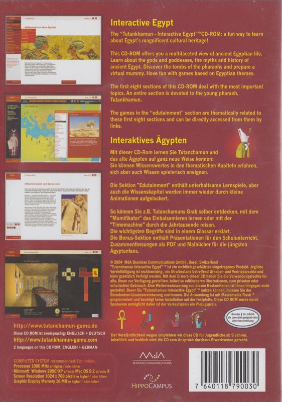 Back Cover for Tutankhamun: Interactive Egypt (Macintosh and Windows)