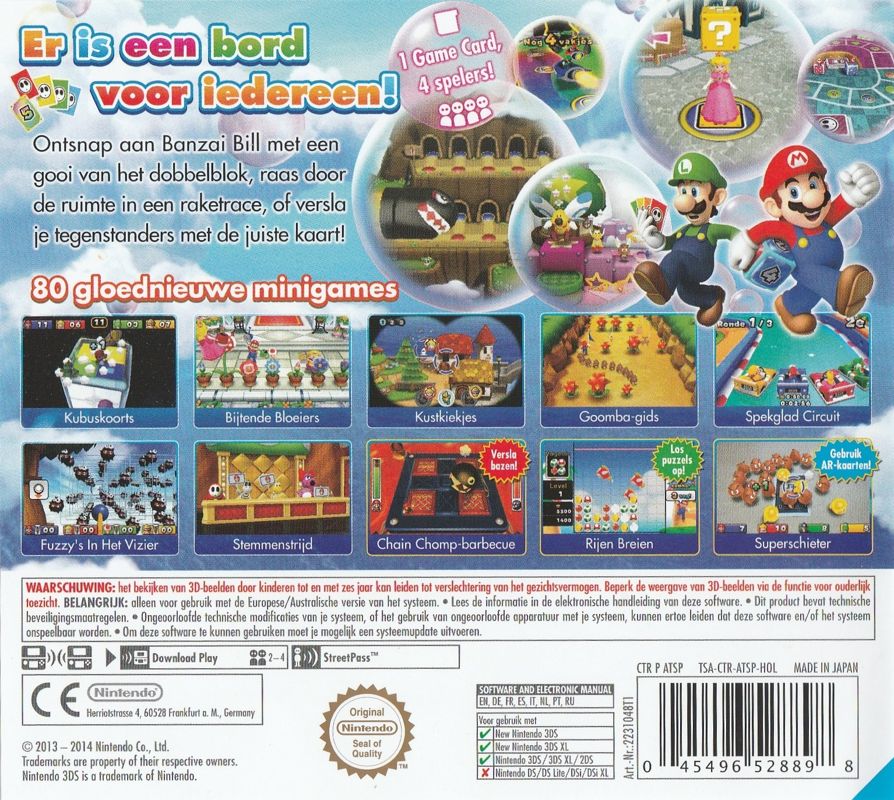 Back Cover for Mario Party: Island Tour (Nintendo 3DS) (Nintendo Selects release)