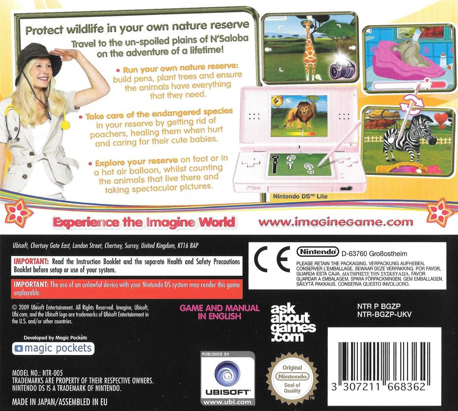 Back Cover for Imagine: Zookeeper (Nintendo DS)
