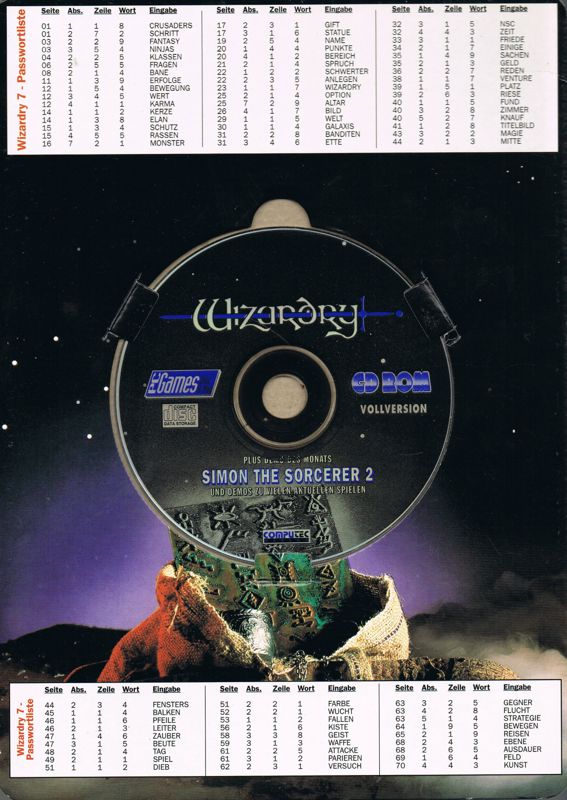 Inside Cover for Wizardry: Crusaders of the Dark Savant (DOS) (PC Games CD ROM release): Right