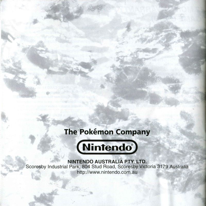 Manual for Pokémon Platinum Version (Nintendo DS): Back