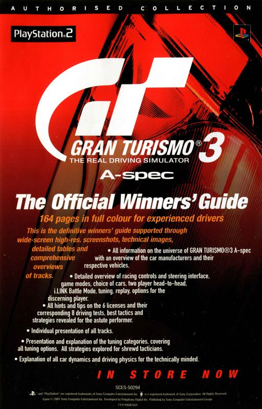 Advertisement for Gran Turismo 3: A-spec (PlayStation 2) (Platinum release)