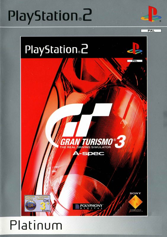 Front Cover for Gran Turismo 3: A-spec (PlayStation 2) (Platinum release)