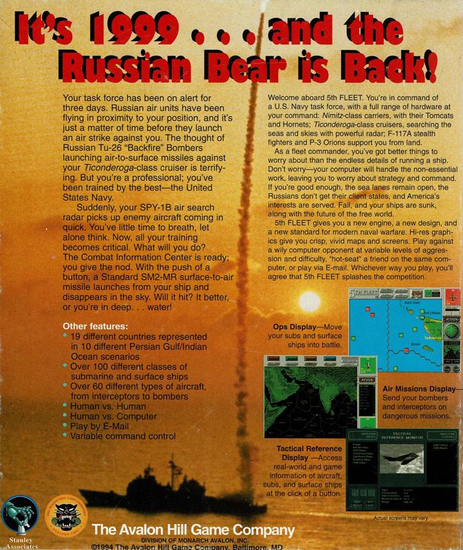 Back Cover for 5th Fleet (DOS) (CD-ROM release)