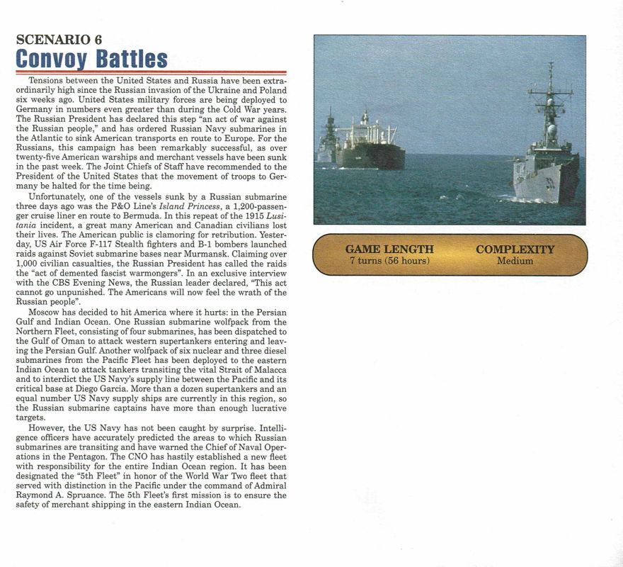 Extras for 5th Fleet (DOS) (CD-ROM release): Scenario 6 Card - Front