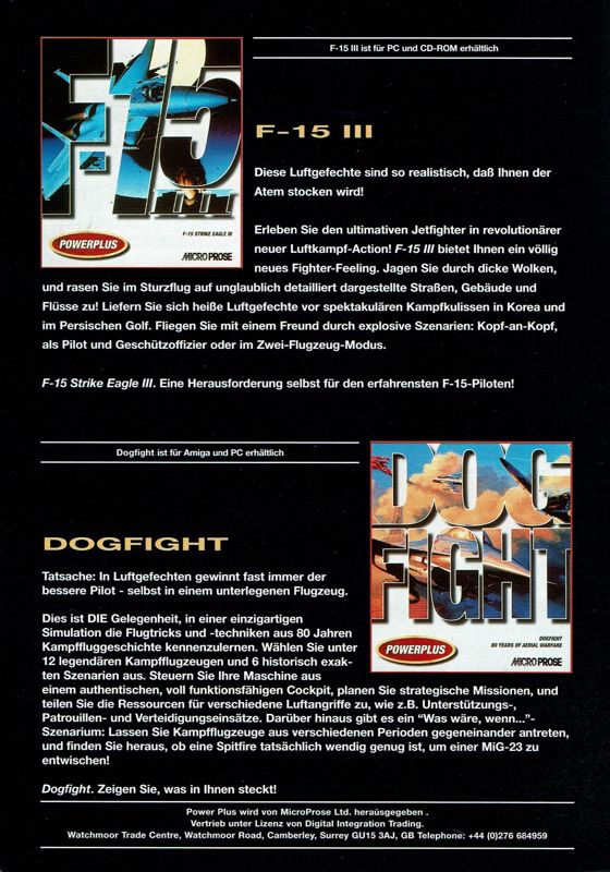 Advertisement for Pirates! Gold (DOS) (Alternate Powerplus release): Catalog - Back
