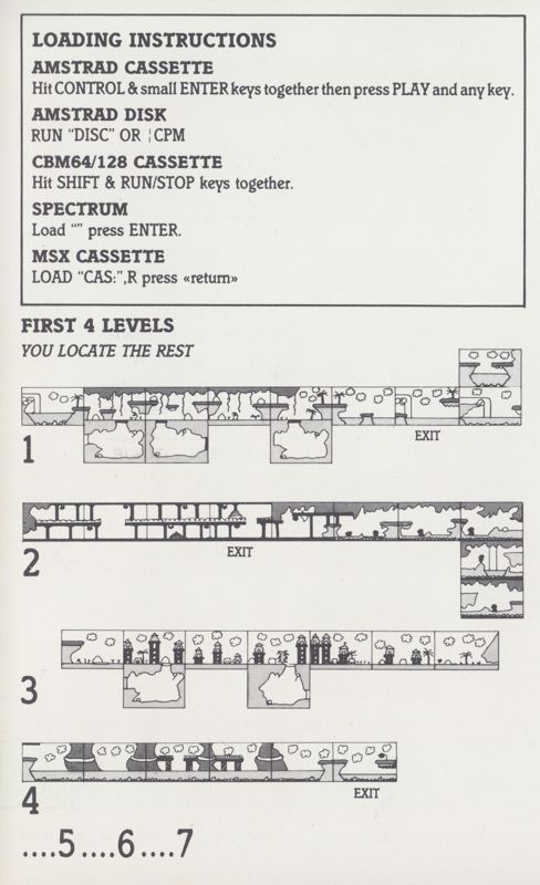 Inside Cover for Livingstone I Presume? (ZX Spectrum)