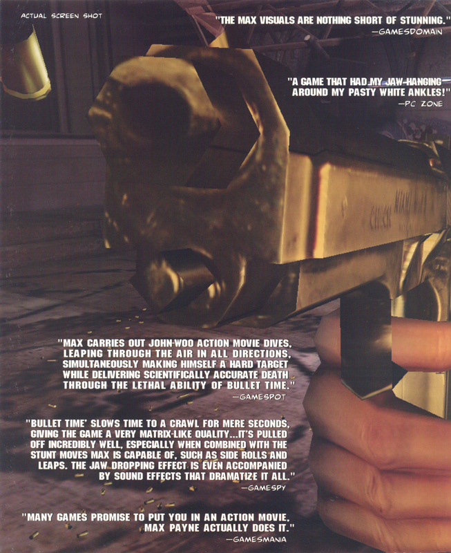 Inside Cover for Max Payne (Windows): Left Flap