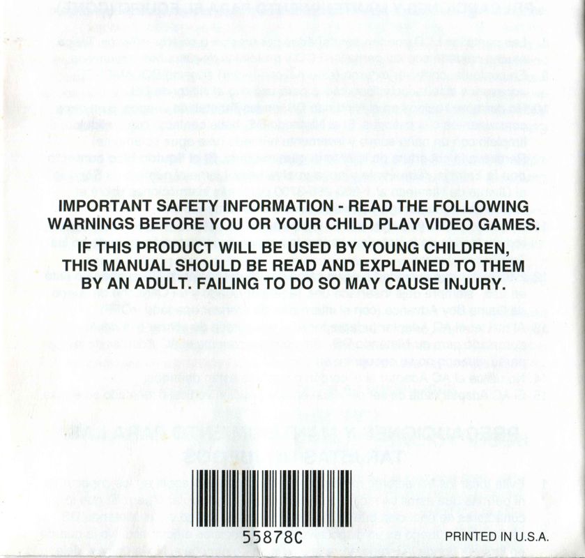 Other for Adventure Time: Hey Ice King Why'd You Steal Our Garbage?!! (Nintendo DS): Health and safety precautions booklet - back